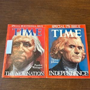 Time Magazine (2) 1776 issue & bicentennial issue. July 4, 1776 & Sept 26, 1789